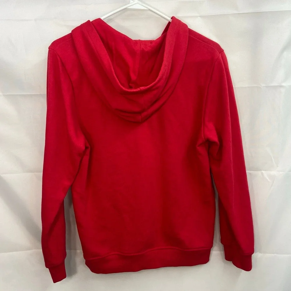 Americloud youth solid‎ red fleece lined hooded full zip casual sweatshirt XL